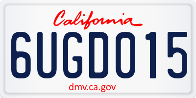 CA license plate 6UGD015