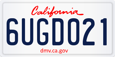 CA license plate 6UGD021