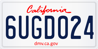 CA license plate 6UGD024