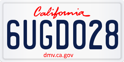 CA license plate 6UGD028