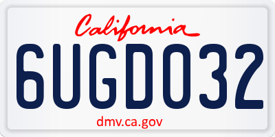 CA license plate 6UGD032
