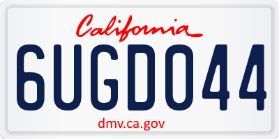 CA license plate 6UGD044