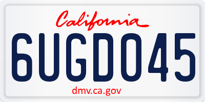 CA license plate 6UGD045