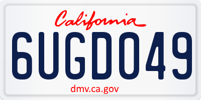 CA license plate 6UGD049