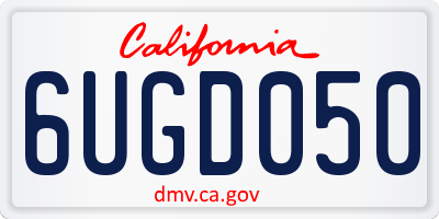 CA license plate 6UGD050
