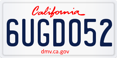CA license plate 6UGD052