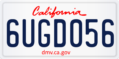 CA license plate 6UGD056