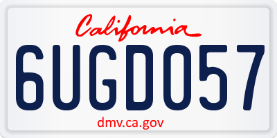 CA license plate 6UGD057