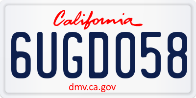 CA license plate 6UGD058