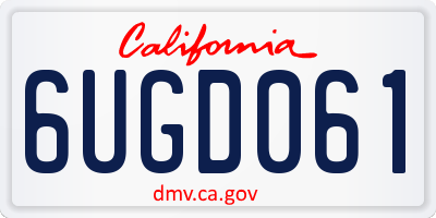 CA license plate 6UGD061