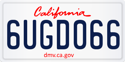 CA license plate 6UGD066