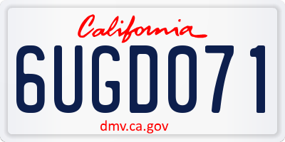 CA license plate 6UGD071