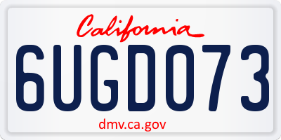 CA license plate 6UGD073