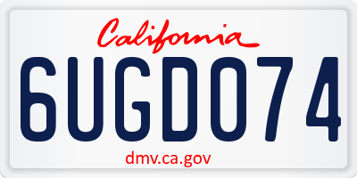 CA license plate 6UGD074