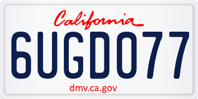 CA license plate 6UGD077