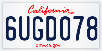 CA license plate 6UGD078
