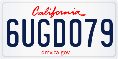 CA license plate 6UGD079