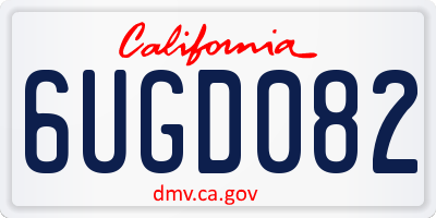 CA license plate 6UGD082