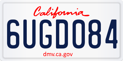 CA license plate 6UGD084