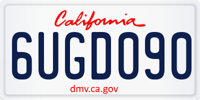 CA license plate 6UGD090