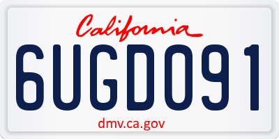 CA license plate 6UGD091