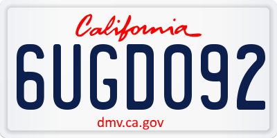 CA license plate 6UGD092