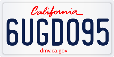 CA license plate 6UGD095