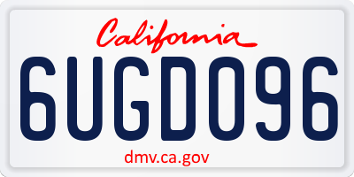 CA license plate 6UGD096