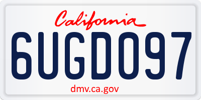 CA license plate 6UGD097