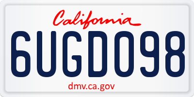 CA license plate 6UGD098