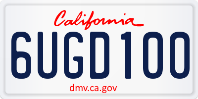 CA license plate 6UGD100