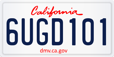 CA license plate 6UGD101