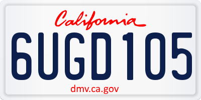 CA license plate 6UGD105