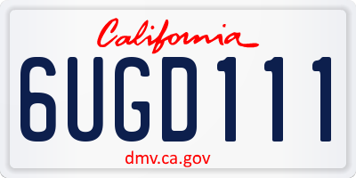 CA license plate 6UGD111