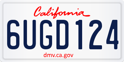 CA license plate 6UGD124