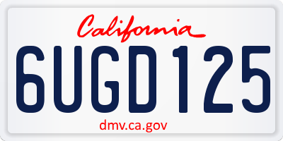 CA license plate 6UGD125