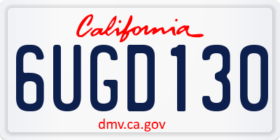 CA license plate 6UGD130