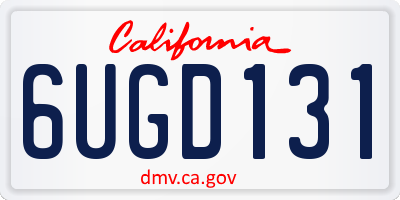 CA license plate 6UGD131
