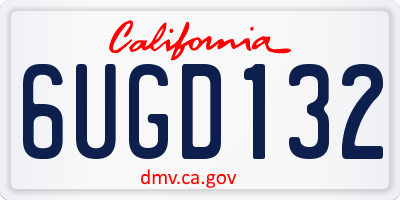 CA license plate 6UGD132