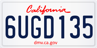 CA license plate 6UGD135