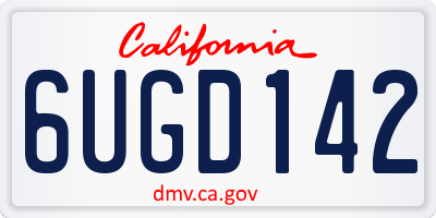 CA license plate 6UGD142