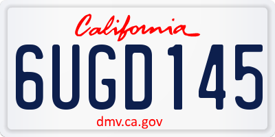 CA license plate 6UGD145