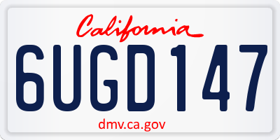 CA license plate 6UGD147