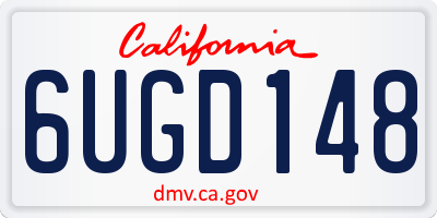 CA license plate 6UGD148