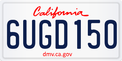 CA license plate 6UGD150