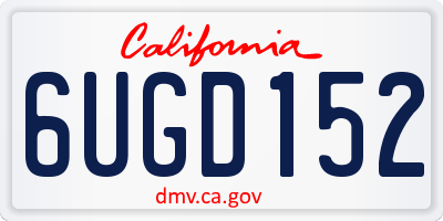 CA license plate 6UGD152