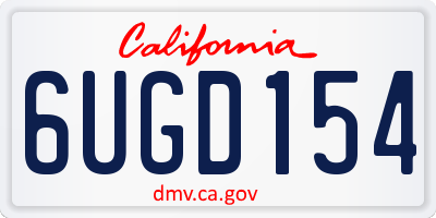 CA license plate 6UGD154
