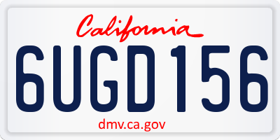 CA license plate 6UGD156