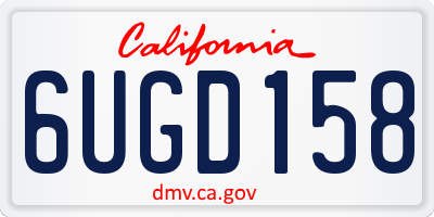 CA license plate 6UGD158