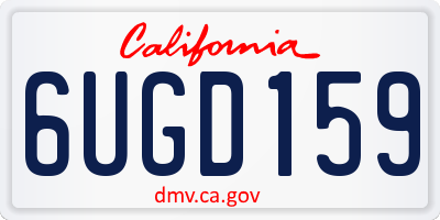 CA license plate 6UGD159